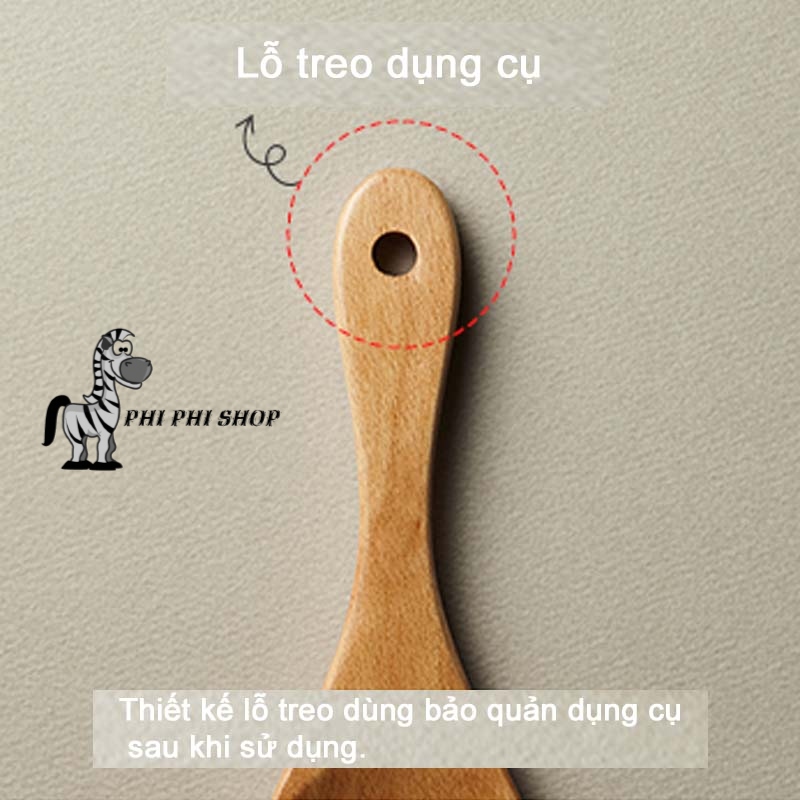 [HCM]Muôi múc cơm vá múc cơm Lock&Lock bằng gỗ sồi P-1055