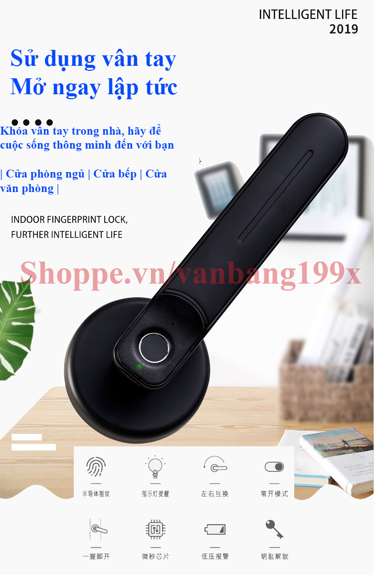 (Phiên bản mới) Khóa cửa vân tay kiểu tròn lắp đặt dễ dàng VB01
