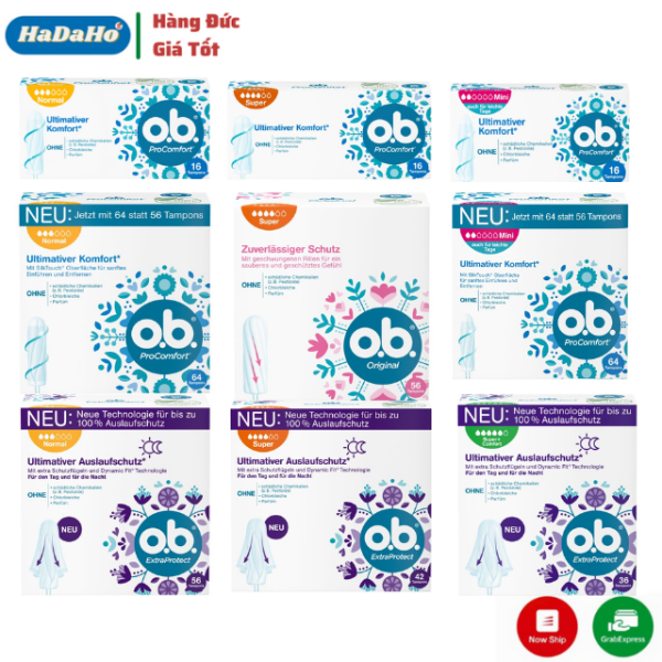 Đủ size Tampon OB - Băng vệ sinh Tampon ob  - Băng vệ sinh dạng nút - Nội địa Đức giá rẻ
