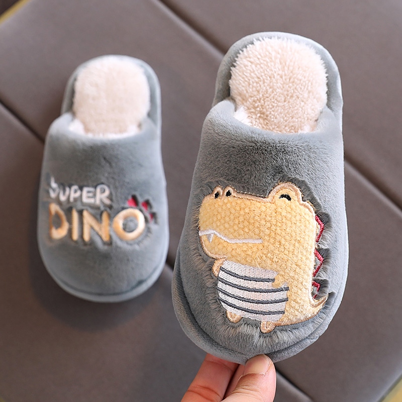 Children the fall and winter of cotton slippers dinosaur boys girls home