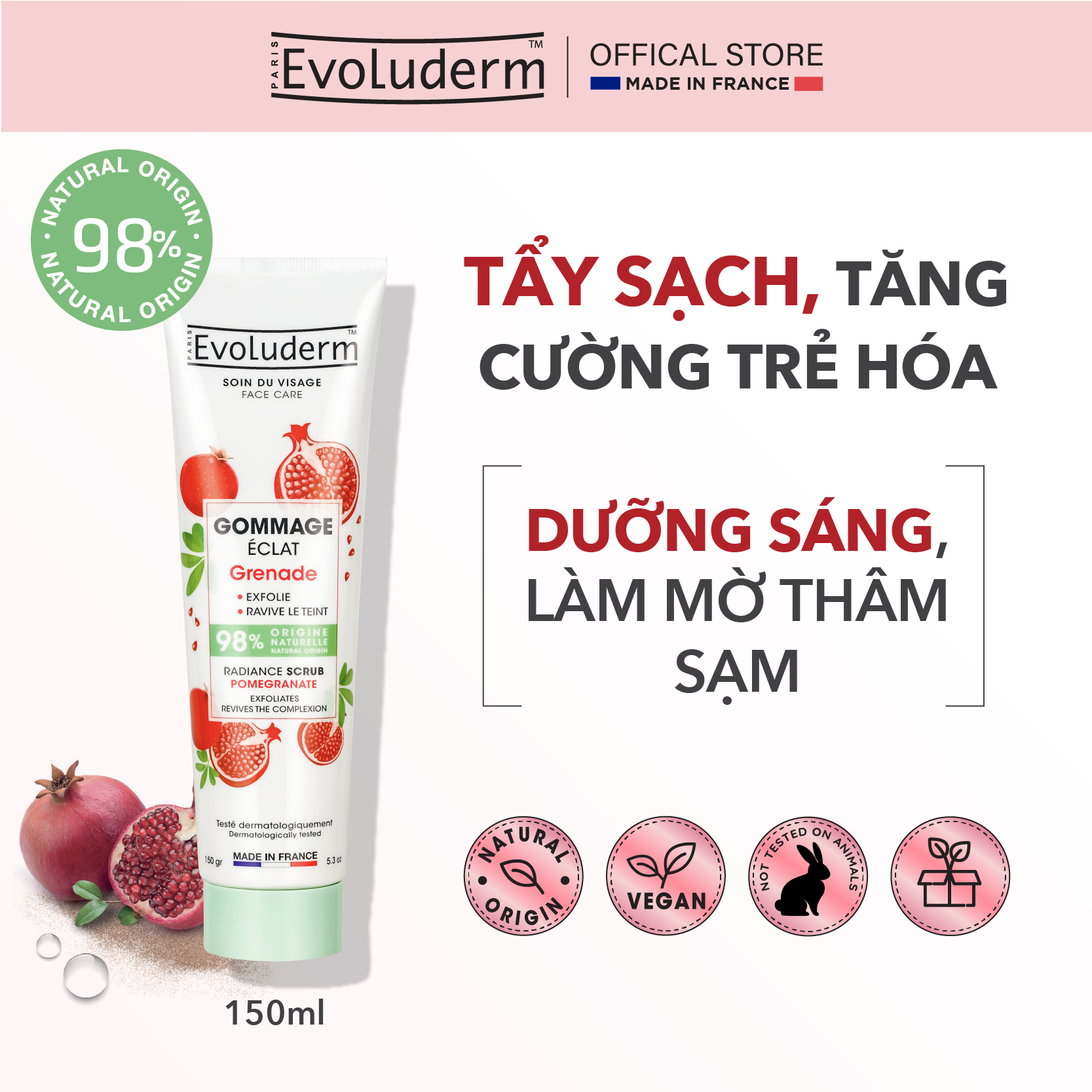 Evoluderm Facial Exfoliator 150ml