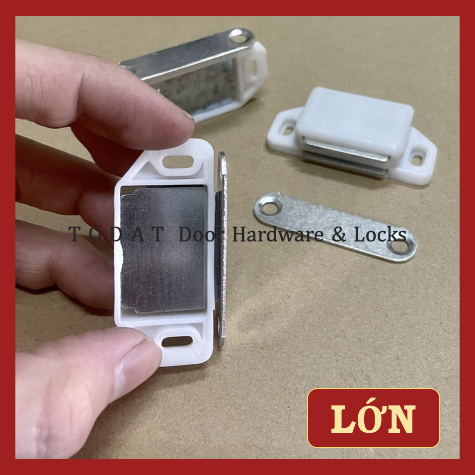 Cục hít cánh cửa tủ, nam châm hít cánh tủ (Trắng) Nhỏ/Lớn