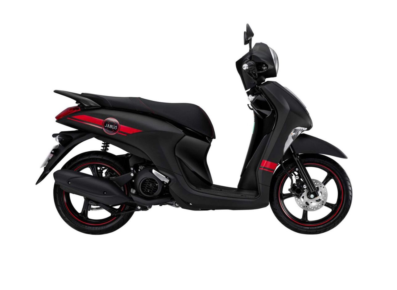 Tem rời JANUS đỏ đen dán xe đen nhám