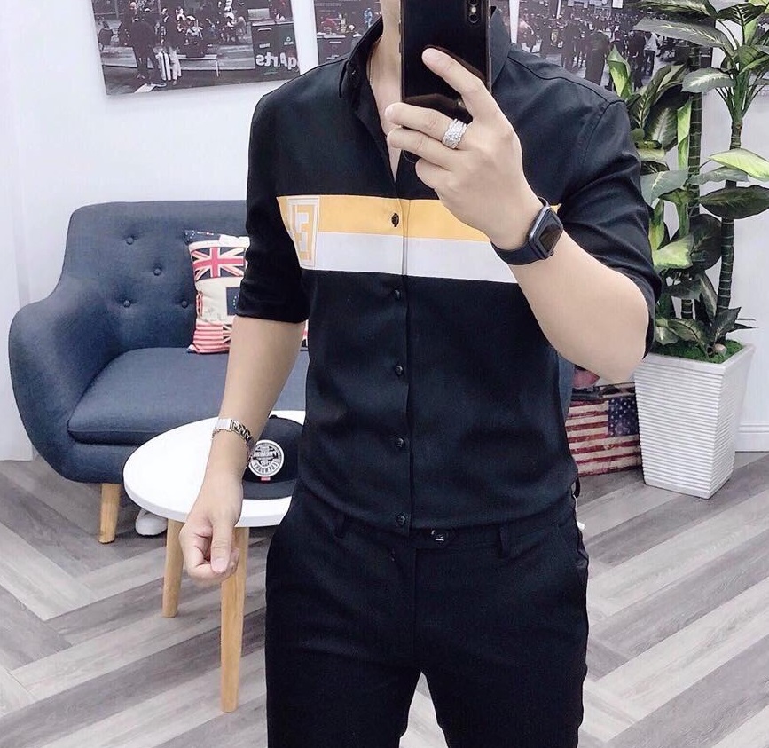 Áo Sơ Mi Đen Tay Dài Phong Cách