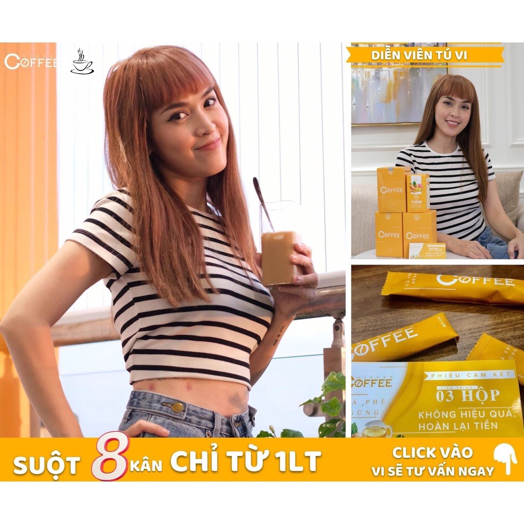 Cà Phê Gừng Giảm Cân Ginger Coffee LHV (Hộp 20 gói)