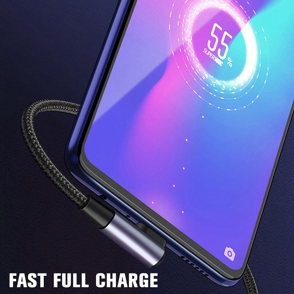 ,PD 100W USB Type-C Cable Elbow Fast Charging Cable Braid Data Cable Nylon Q2S7