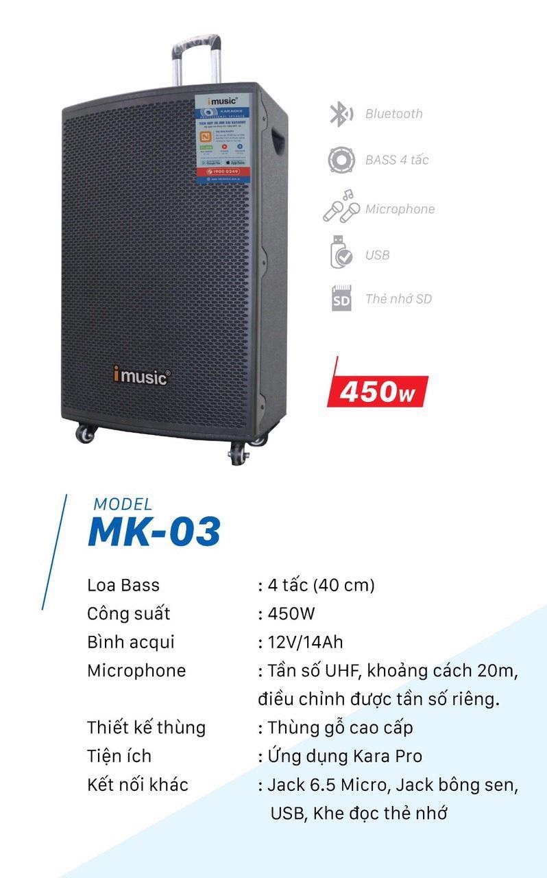 [HCM][Trả góp 0%]Loa kéo di động imusic MK-03