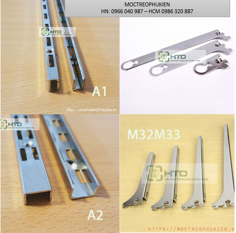 TAY ĐỠ GIÁ ĐỠ KỆ M32M33 ( CÀI THANH RAY )