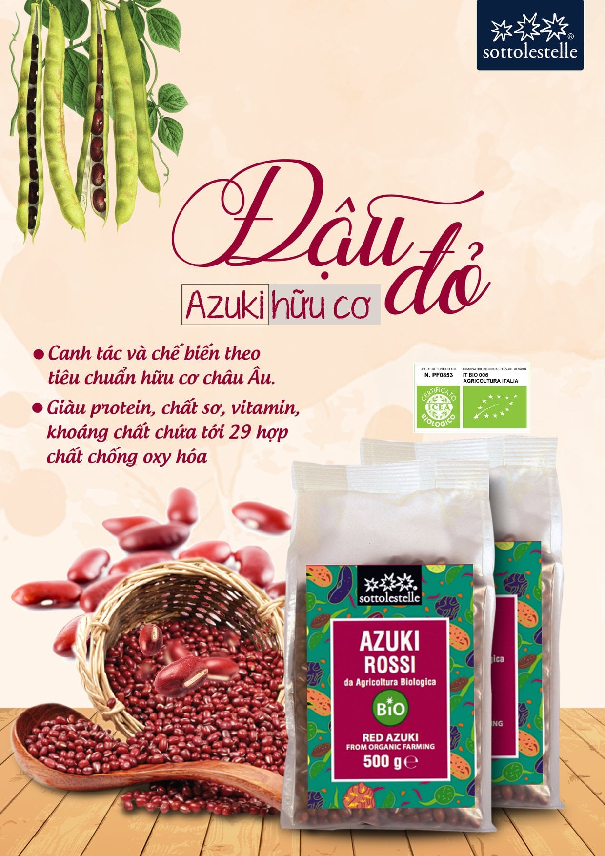 Sottolestelle Organic Red Azuki 500g