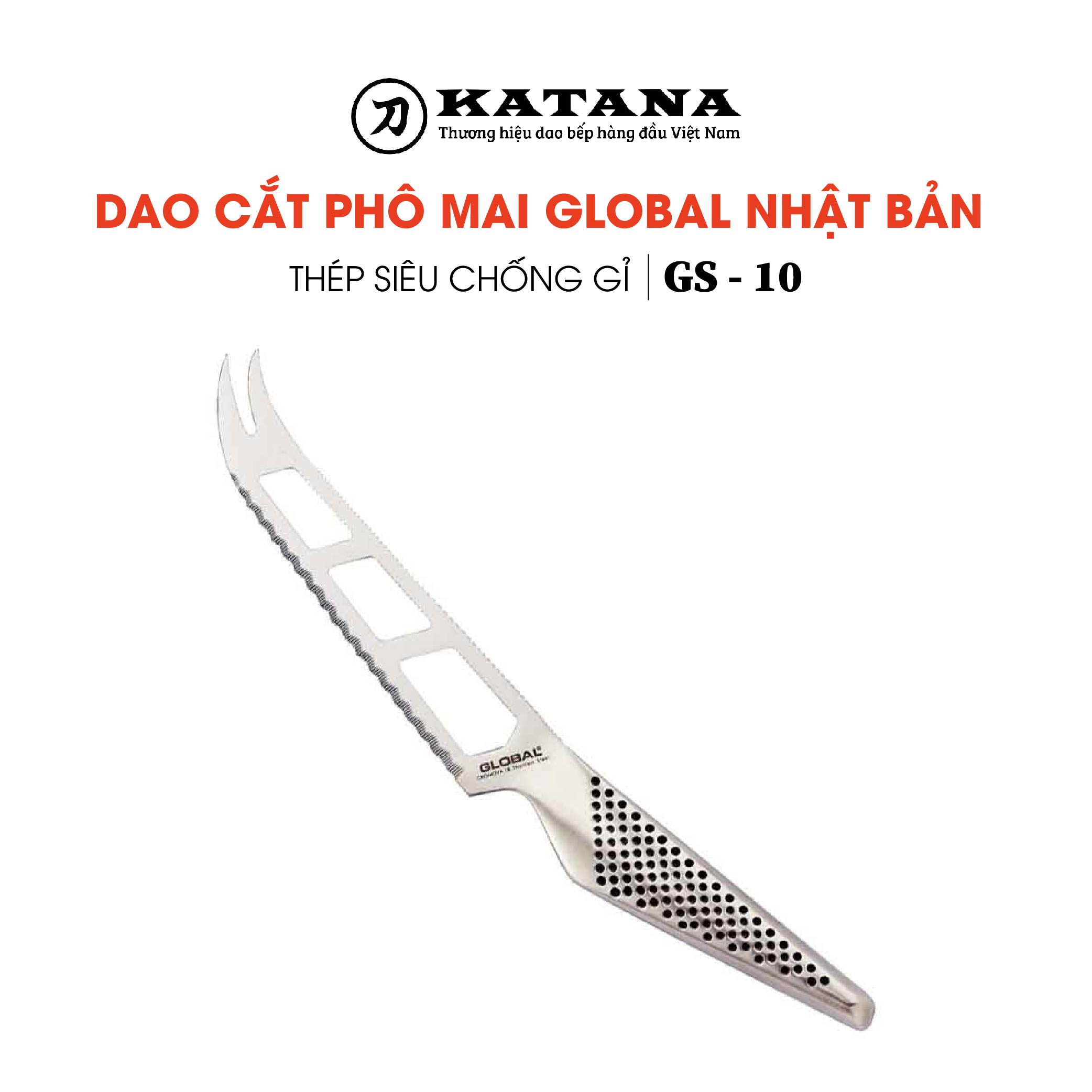 Dao bếp Nhật cao cấp Global GS10 Cheese Knife - Dao cắt phô mai (140mm)