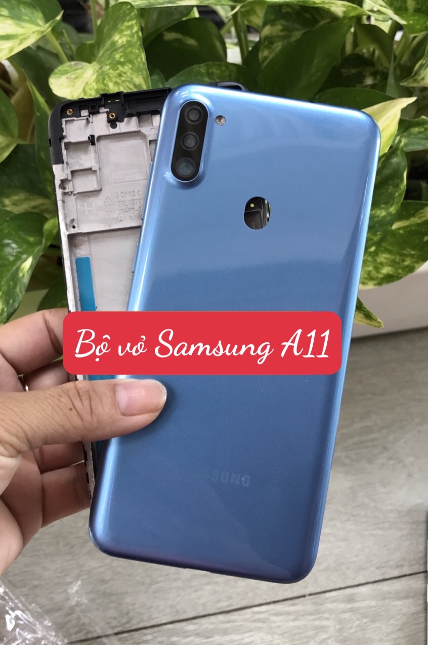 Bộ vỏ sườn Samsung A11 new (bộ gồm lưng,khung xương ,nút bấm,kính camera )