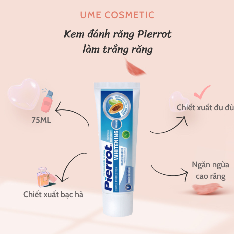 Kem Đánh Răng PIERROT Làm Trắng Răng Dung Tích 75ML