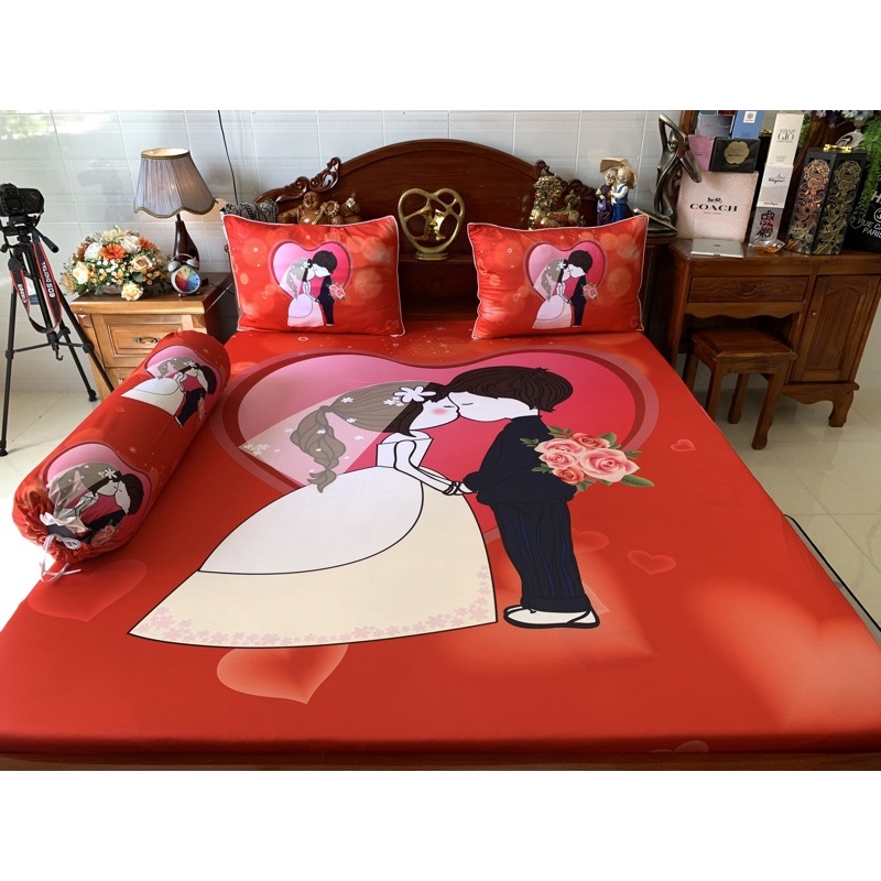 Bộ ga gối lạnh 5D Cao Cấp mùa cưới
