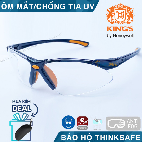 Kính bảo hộ Kings KY311B kính chống bụi mắt kính chống trầy xước chống tia UV (trắng trong suốt) - Bảo hộ Thinksafe