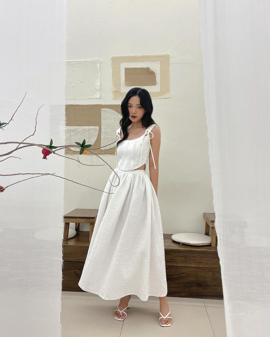 IVORI - Áo corset có khoen cột dây