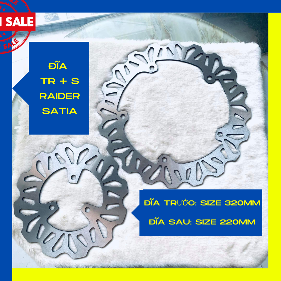 Đĩa Thắng Trước 320mm + Sau220mm xe Satria , Raider có bán riêng lòng đĩa cho AE lên mâm