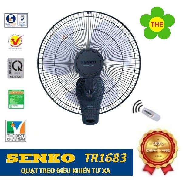 [HCM]Quạt treo tường có remote SENKO TR1428 (MÀU XÁM) (MÃ MỚI TR1683)