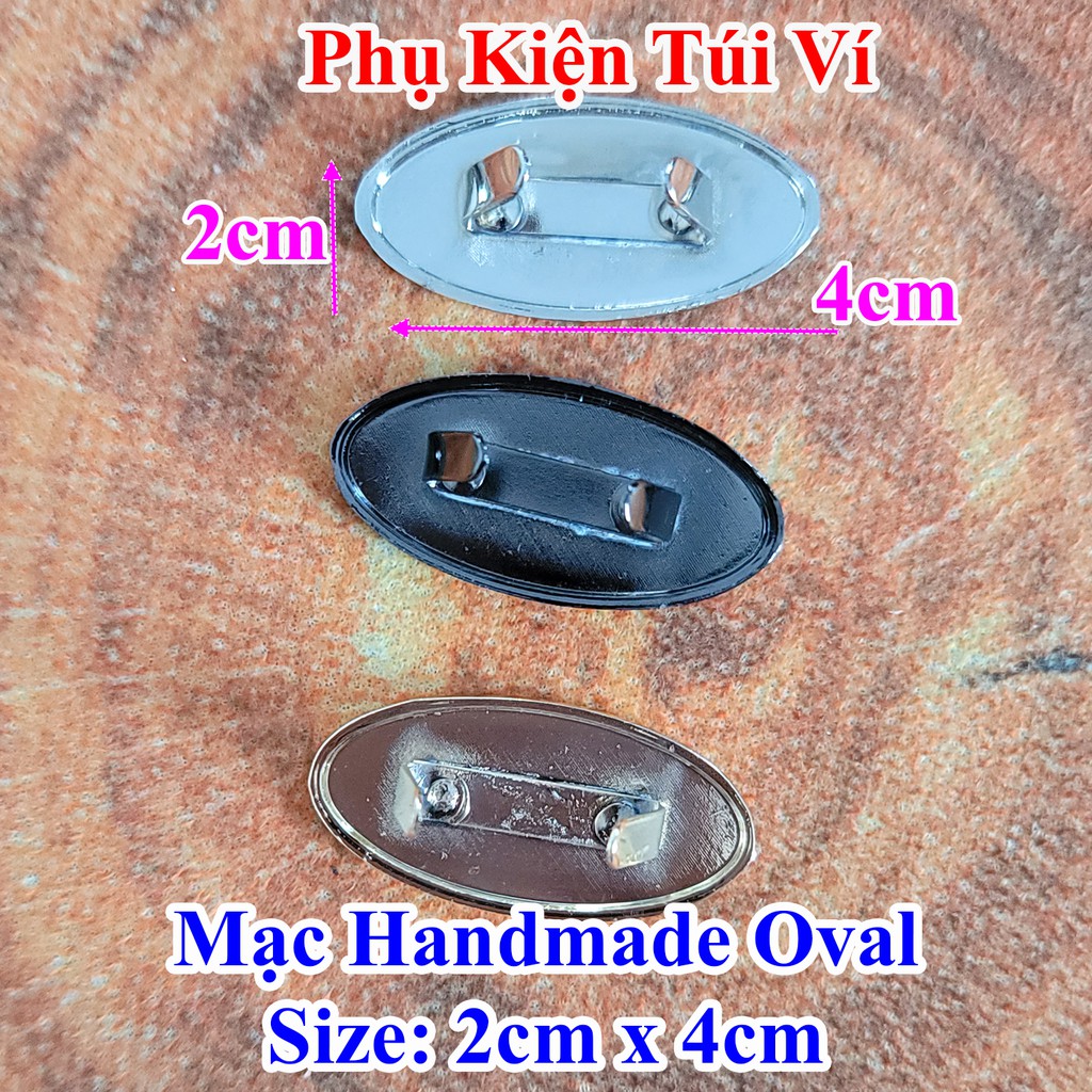 Mạc handmade oval trang trí túi xách
