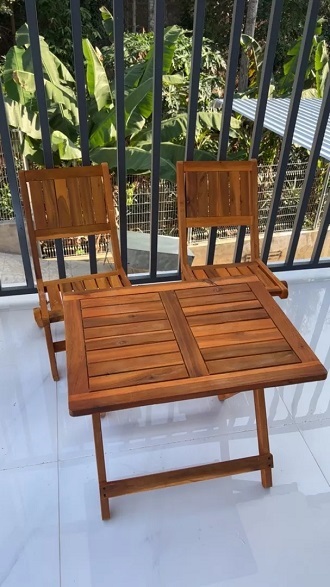BÀN GHẾ GỖ TRÀM XẾP GỌN NGỒI THẤP