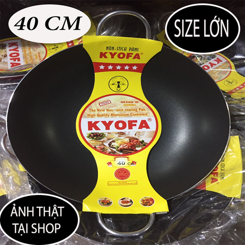 Chảo chống dính 2 quai sâu lòng kyofa size 36cm - chảo chống dính 36cm 2 quai hàng công ty