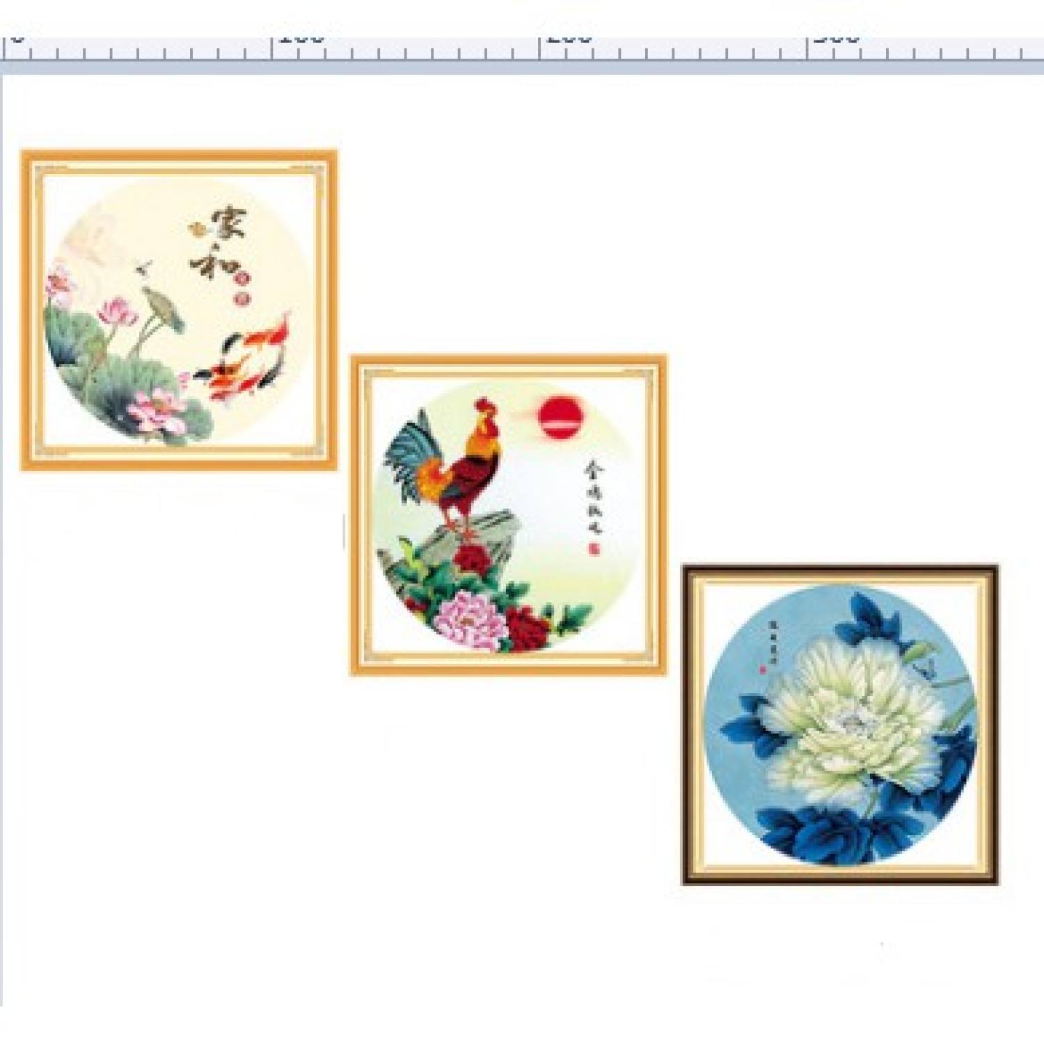 Tranh thêu chữ thập hoa chỉ lụa thêu kín