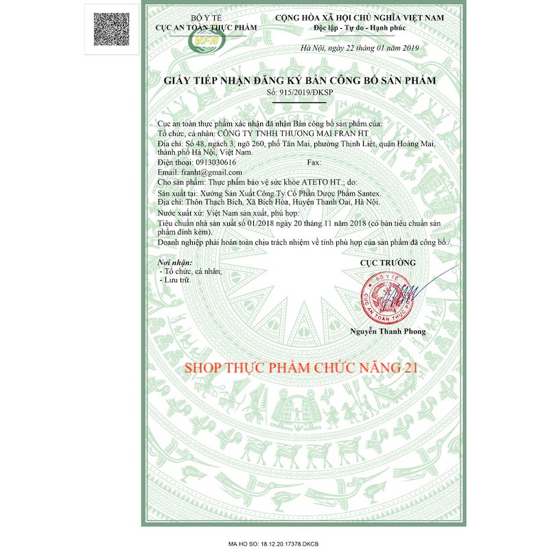 ATETO - Thực phẩm bảo vệ và giải độc gan.