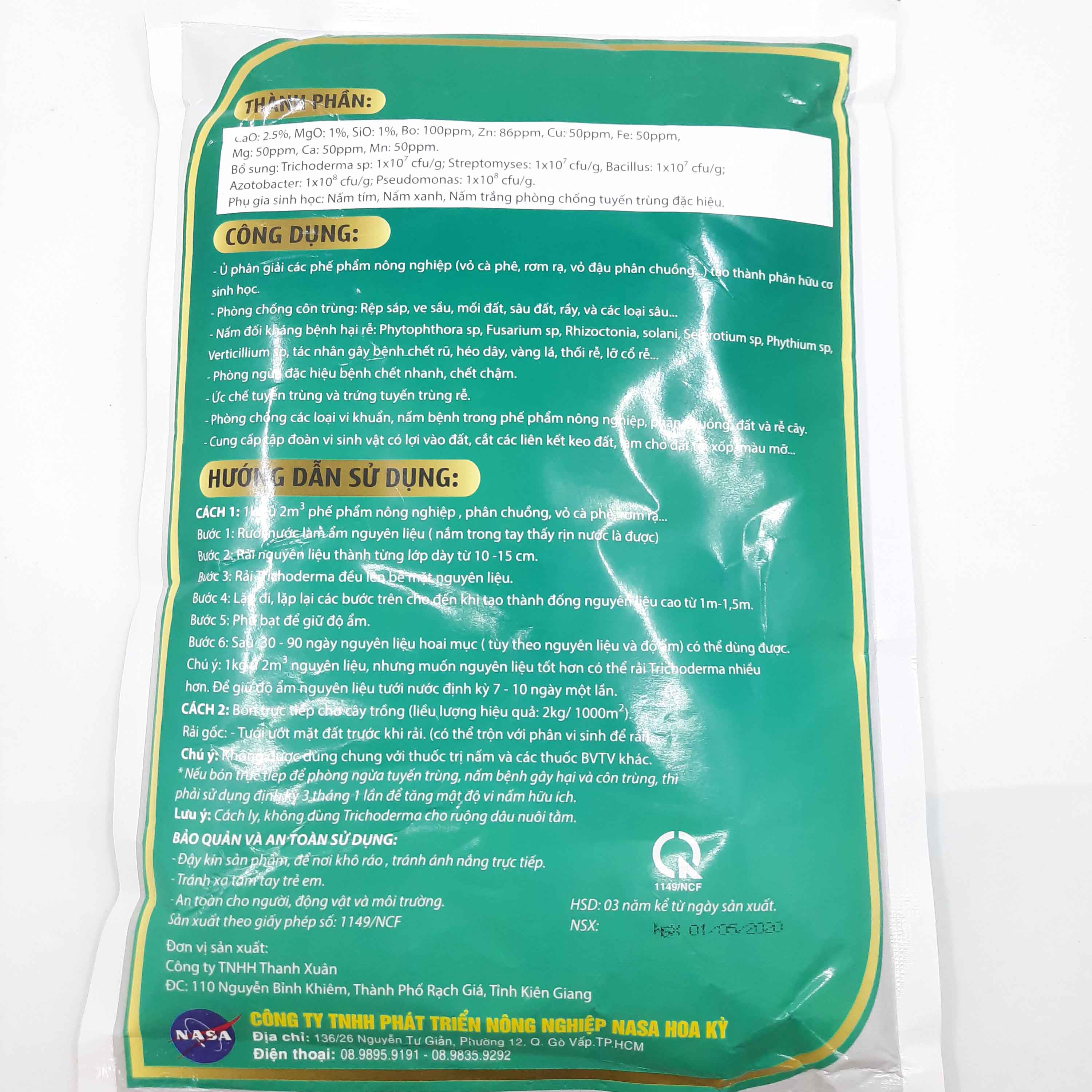 Nấm TRICODERMA ủ phân vi sinh phân hủy rơm rạ (1kg)