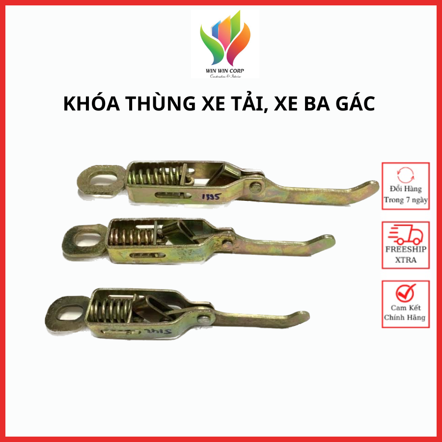 Khóa nắp thùng xe tải, khóa tôm gạt, khóa bửng xe tải xe ba gác