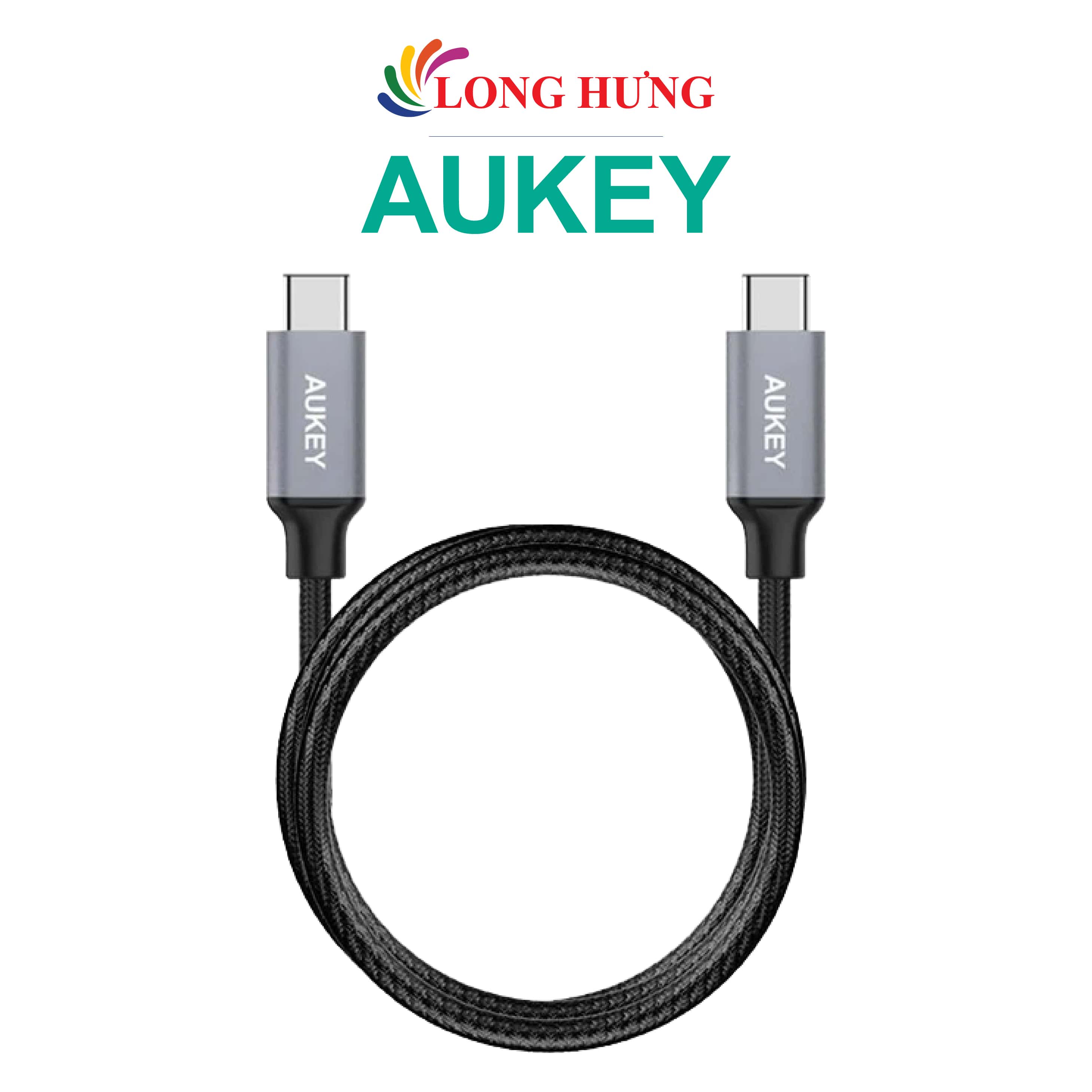 Cáp USB Type-C to Type-C Aukey 1m CB-CD5 - Hàng chính hãng - Cổng Type-C to Type-C tiện lợi Độ dài 1m Dòng điện ổn định