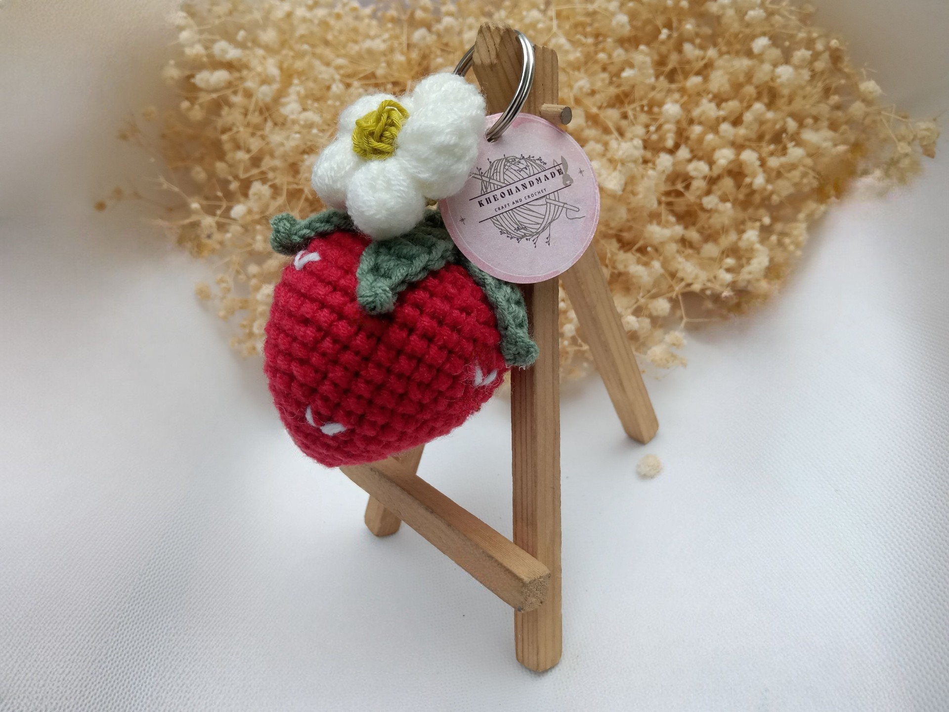 Móc khoá len bông mềm mịn handmade siêu dễ thương