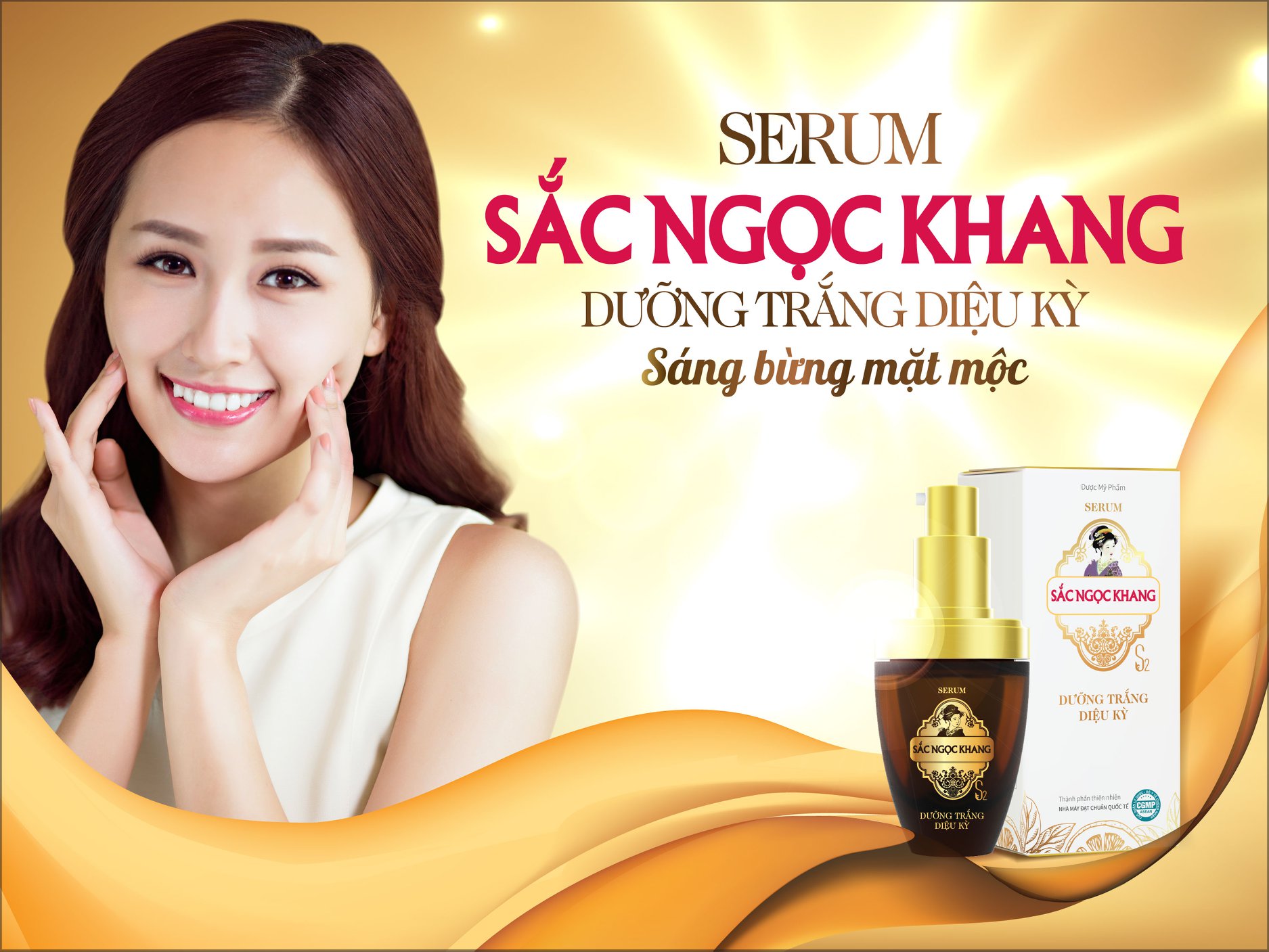 [HCM]Combo dưỡng da 3 món Sắc Ngọc Khang [Serum 20ml + Kem chống nắng 50g+ Sữa rửa mặt 100g]