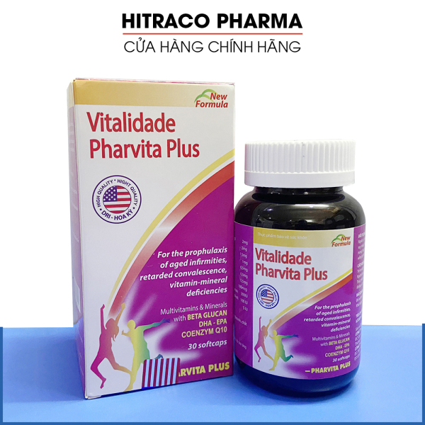 Viên uống vitamin tổng hợp Pharvita Plus bồi bổ cơ thể, tăng cường sức đề kháng, giảm mệt mỏi suy nhược - Chai 30 viên dùng cho người từ 6 tuổi cao cấp