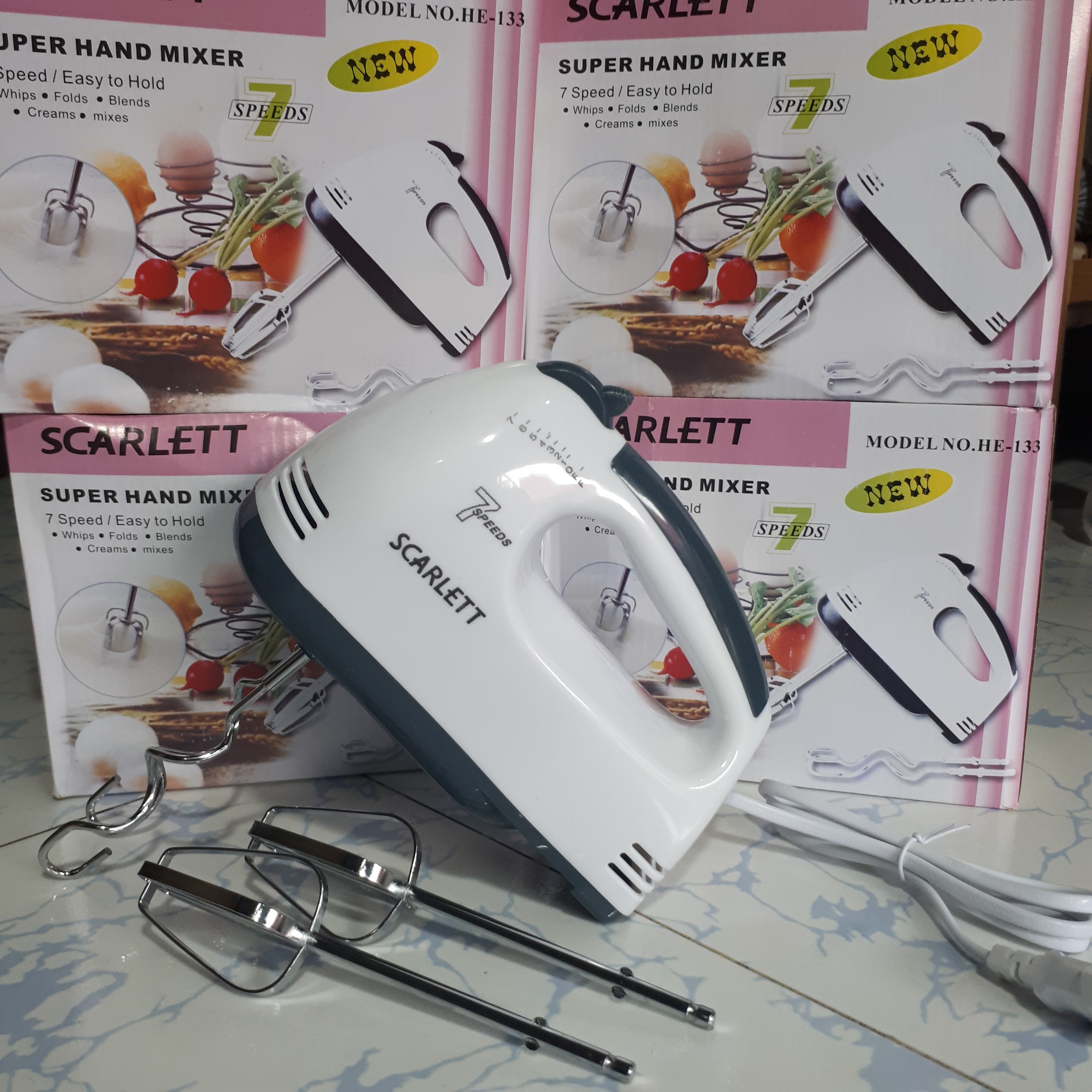 [HCM]Máy đánh trứng cầm tay 7 tốc độ Scarlett