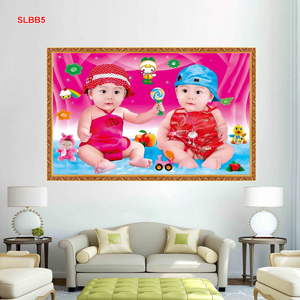 TRANH DÁN TƯỜNG 3D EM BÉ BABY -SLBB5- CÓ IN THEO YÊU CẦU -TRANH TRANG TRÍ PHÒNG NGỦ