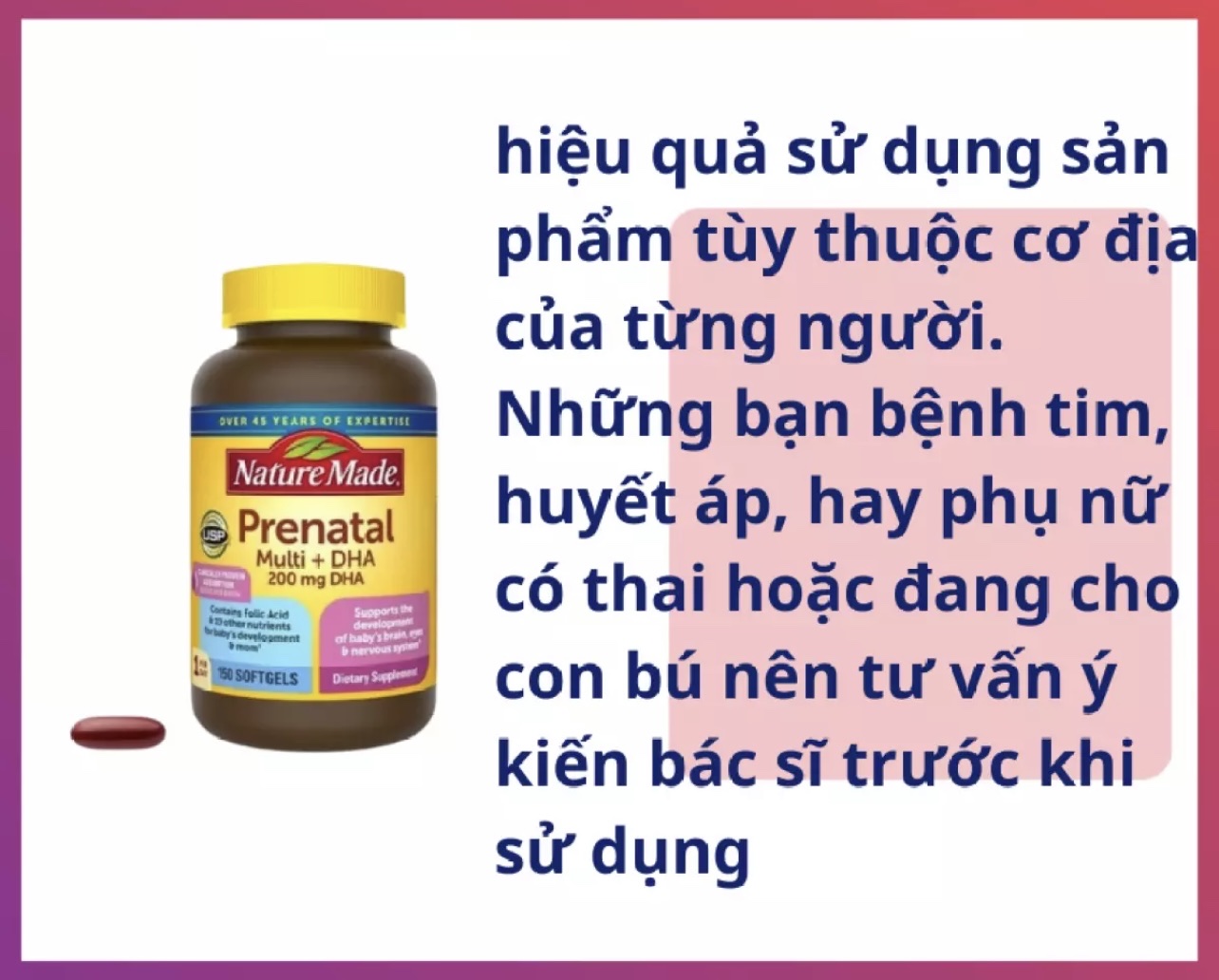 Vitamin Cho Bà Bầu NATURE MADE - Prenatal Multi +DHA