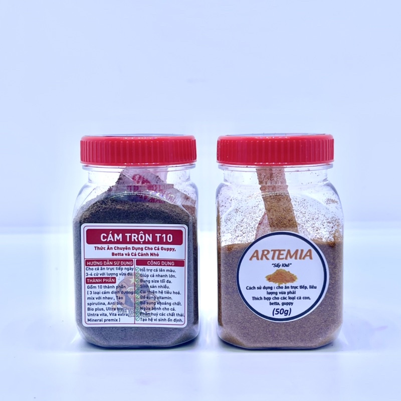 Combo Cám Trộn T10 + Artemia sấy khô ( Thức ăn cao cấp )