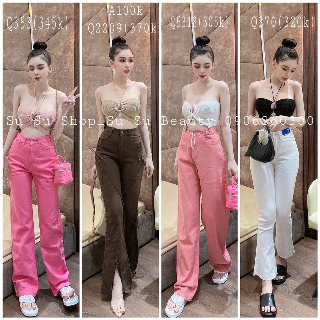 Áo ống khoen ngực có mút ngực kiểu cột dây cổ