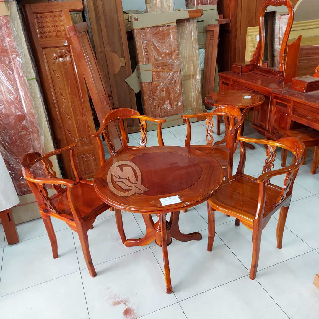 Bộ bàn trà 4 ghế gỗ tràm bông vàng màu cánh, gián bộ bàn ghế phòng ngủ khách sạn , bàn uống trà 4 ghế