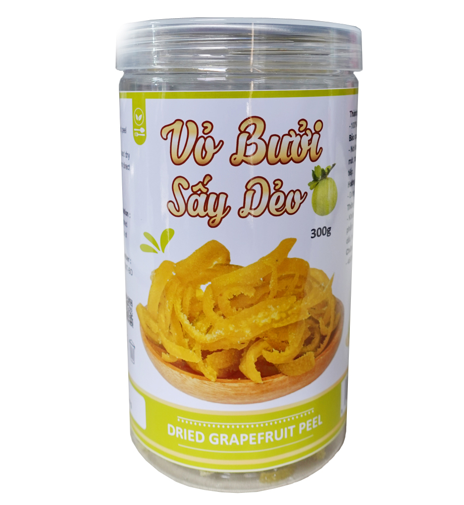 Vỏ bưởi việt sấy dẻo ntfood hũ 300gr - nhất tín food