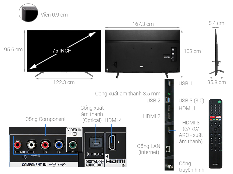 Android Tivi Sony 4K 75 inch KD-75X8500G