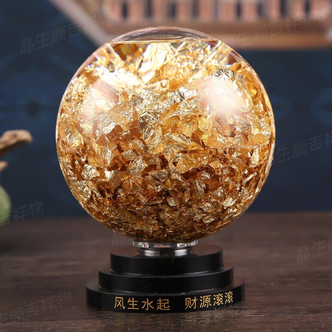 Qủa Cầu Vàng Lá ( vật phẩm phong thủy thu hút tài lộc) Phật giáo tuệ quang