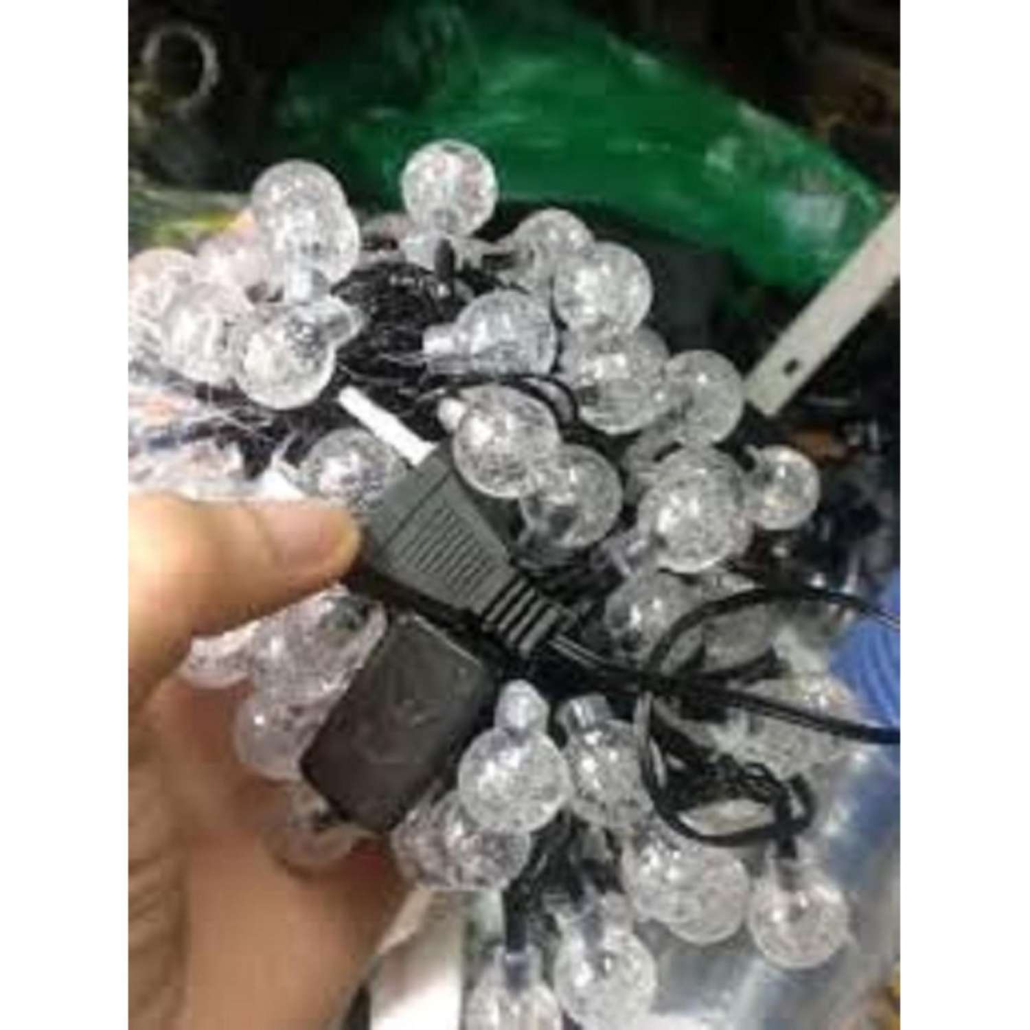 Dây đèn led tròn bi bọt nhỏ dài 7m - 50 bóng.
