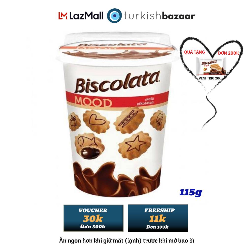 Bánh quy nhân Socola Biscolata Mood 115g