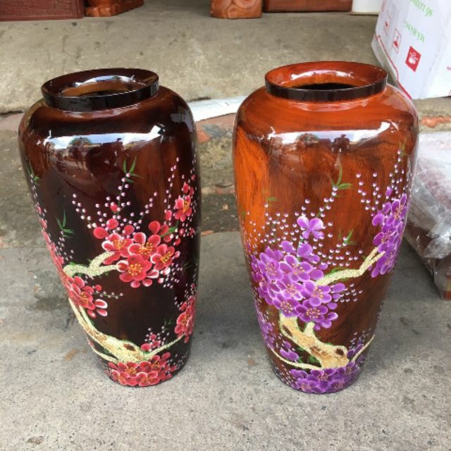Bình hoa gỗ tràm cao cấp - Cao 30cm