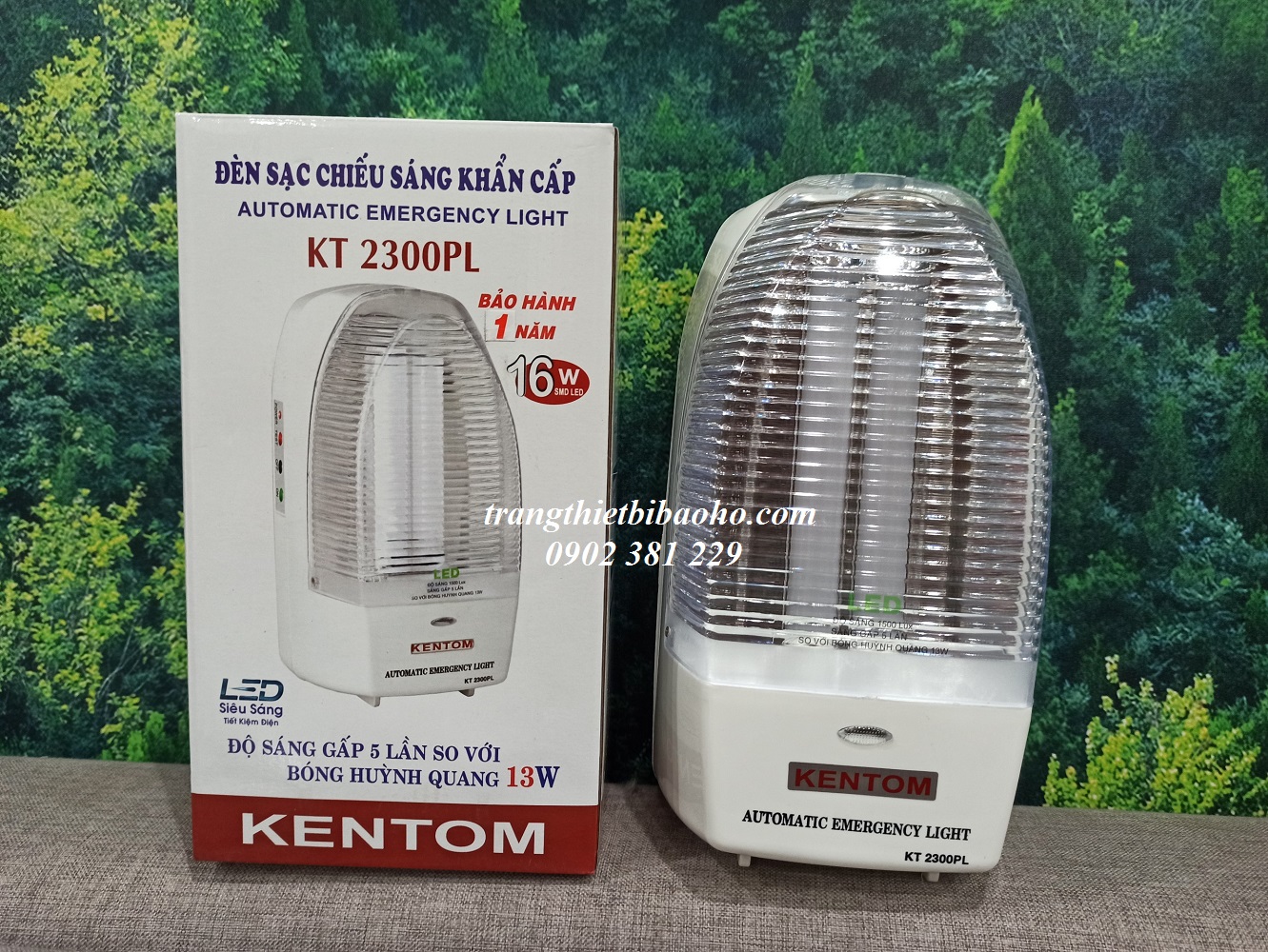 Đèn pin sạc khẩn cấp KENTOM 2300PL - hình thật