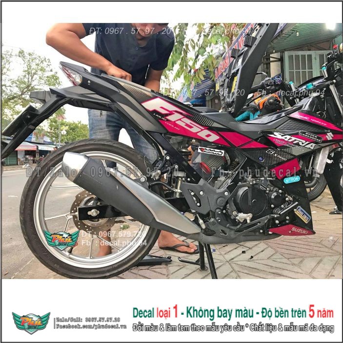 Tem rời Satria Đen hồng trắng (B) Hàng loại 1.