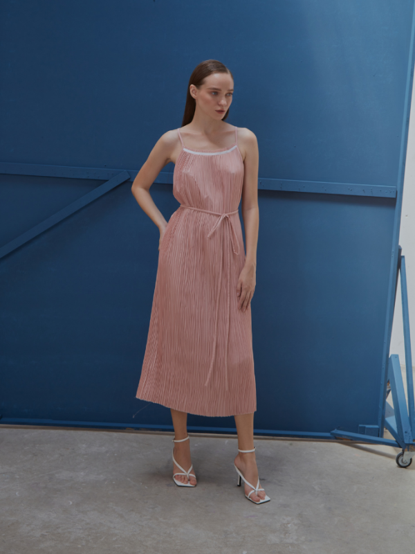 Nơi bán COCO SIN - Đầm 2 Dây Dập Ly Hồng Pastel