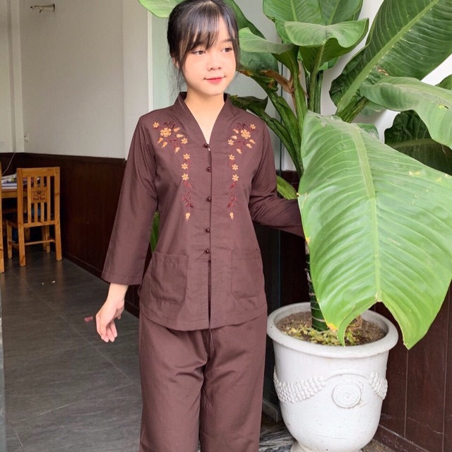 Đồ Lam Đi Chùa - Bộ Siêu Nâu