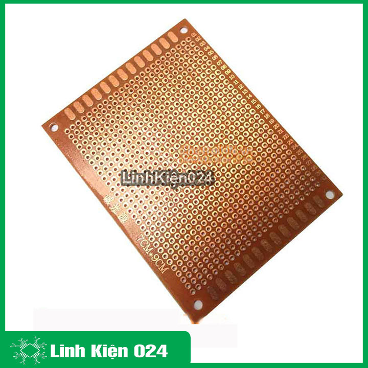 Bảng mạch đục lỗ sẵn pcb nâu kích thước 7x9cm