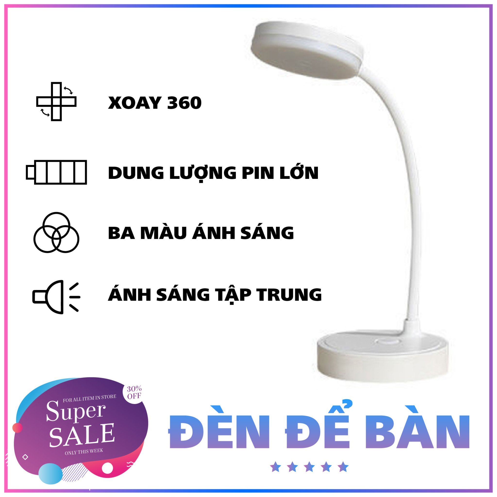 Đèn Học Để Bàn LED Cao Cấp Siêu Sáng Cảm ứng điều chỉnh 3 màu ánh sáng USB Di Động Chế Độ Ánh Sáng Vàng Bảo Vệ Mắt Chống Cận